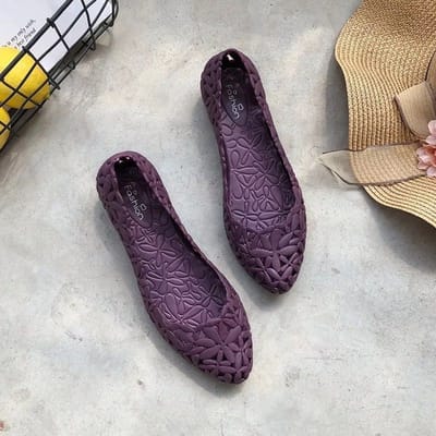 Sandales creuses d'été pour femmes, chaussures respirantes à fond plat, bottes de pluie souples pour la plage 40 black