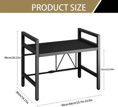 Casa Living Magnetronrek - Magnetron Organizer - Magnetron Plank - Keuken Opslag - In Hoogte en Breedte verstelbaar - Zwart