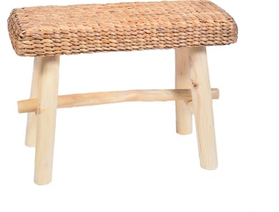 Gevlochten bankje - hocker 62 x 25 cm - natuurlijke look & feel