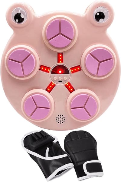 Boksmachine - Sport Trainer - Fitness Thuis - Interactieve Muziek - 30 cm - Roze