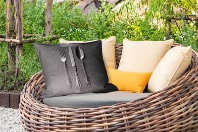 Buitenkussens - Tuin - Bestek - Zwart - 50x30 cm