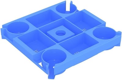 Strandparaplubak met bekerhouders - Paraplu tafellade - Strand en zwembad - 4 bekerhouders en snackvakken - Tot 3.8 cm paaldiameter