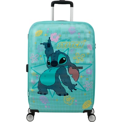 American Tourister trolley Wavebreaker Disney Spinner 67 / 24 TSA Disney FL Stitch Flower turquoise