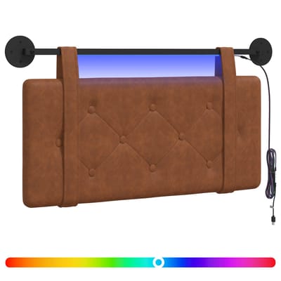vidaXL - Hangend - hoofdbord - Bruin - Antiek - PU