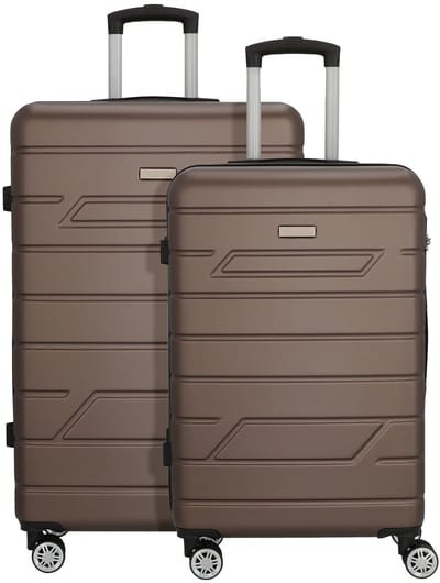 NOWI Bergamo 4 wielen Kofferset 2-delig - Harde bagage - Combinatieslot - bronze