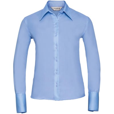Russell Collectie Dames/Dames Lange Mouw Ultiem Niet-Ijzershirt (Heldere lucht)