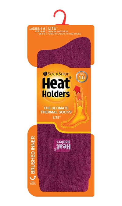 Heat Holders - Lite 3 paar thermo damessokken - Diepe Fuchsia