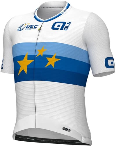 Ale Pr-s 1000 Uec Champion D´europe Korte Mouw Wielertrui Wit M Man