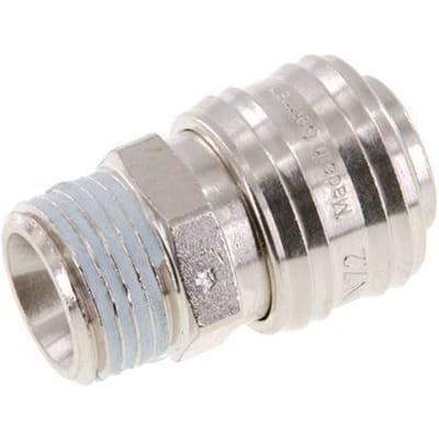 Vernikkeld Messing DN 7.2 (Euro) Luchtkoppeling Snelkoppeling G 1/2 inch Buitendraad FKM