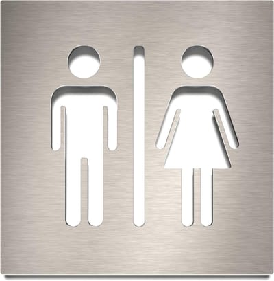 WC-bord - Toilettebord RVS - Deur markeren - Zelfklevend en onderhoudsvriendelijk - 120x120mm - Roestvrij staal