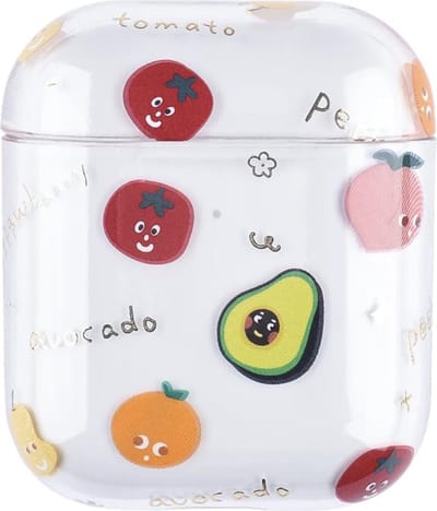 AirPods Case "Strawberry Avocado Peach Tomato Pear" - Airpods hoesje - Airpods case - Beschermhoes voor AirPods 1/2