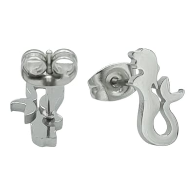 Zeemeermin oorbellen voor meisje - Knopjes 12 x 6 mm - Hypoallergeen premium staal