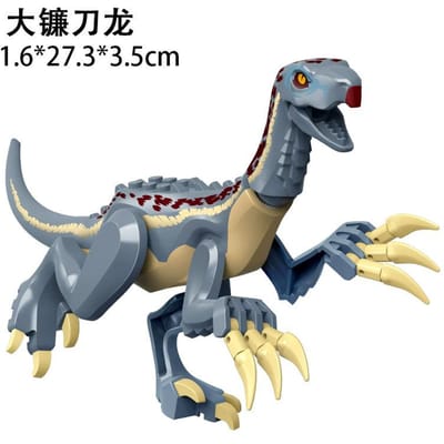 Kinderen Simulatie Dinosaurus Wereld Velociraptor Raptor Bouwstenen Tyrannosaurus Monteren Model Puzzel Montessori Jongen Cadeau gray