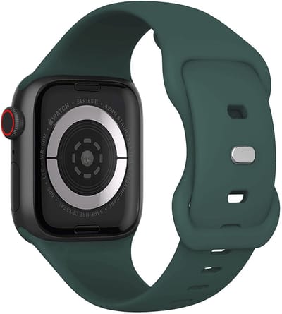 Bandje Geschikt voor Apple Watch 1, 2, 3, 4, 5, 6, 7, 8, 9, 10, 11, SE - 42/44/45/46 mm Bandje Siliconen Horloge Band Verstelbaar - Smartwatch Bandje Siliconen - Donkergroen