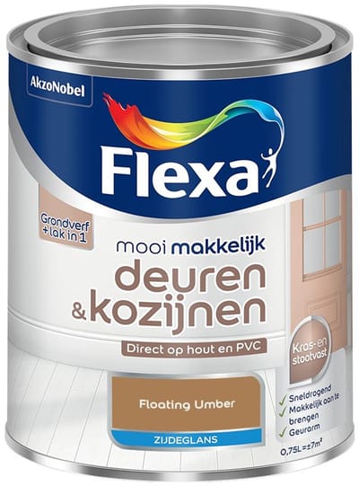 Flexa - Mooi Makkelijk Deuren & Kozijnen Zijdeglans - Floating Umber - Mengverf - 750 Ml