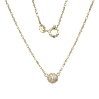 Cavill - Zilveren Halsketting 925 Sterling Zilver Verguld - 33 Rondgeslepen Zirkonen 0 179 ct - Elegante Ketting 45 cm - Fijne Dames Sieraden