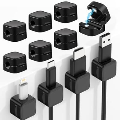 12 Stuks Magnetische Snoerorganizer voor Kabelbeheer - Perfect voor Bureau, Nachtkastje en Keuken