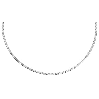 Lucardi Dames Ketting met gourmet schakel - Echt Zilver - Ketting - Cadeau - 50 cm - Zilverkleurig