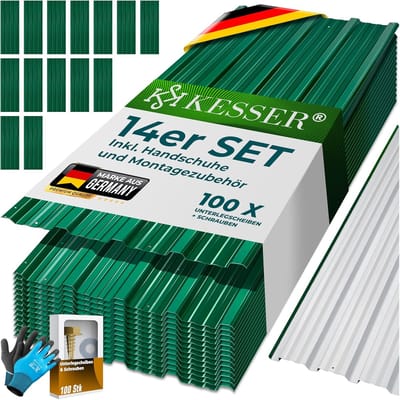 Profielplaten - Dakplaten - Schuur Bedekken - Weerbestendig Verzinkt Staal - 7 m² Totaal - Groen