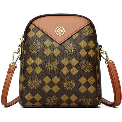 Sac Coquille Polyvalent Sac Bandoulière pour Femme Sac pour Téléphone Portable Haut de Gamme Sac à Épaule Multicouche Couleur Contrastée Sac Serré pour Femme beige
