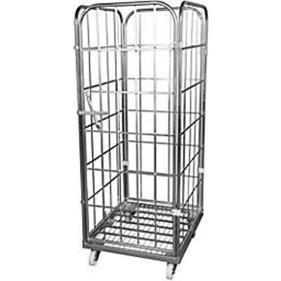 Rolcontainer, 4-zijdig, stalen grondplaat, met voorwand, H 1640 mm
