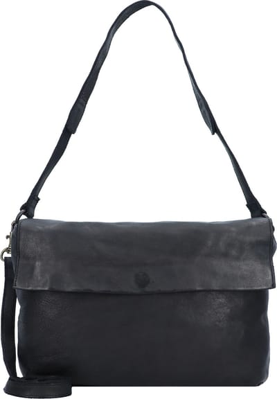 HAROLD'S Leren Schoudertas Submarine Handbag Flap Black Zwart