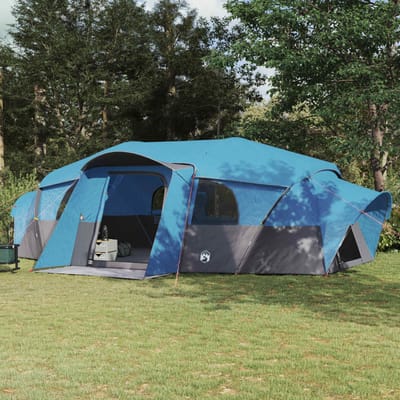 vidaXL - Gezinstent - met - regenhoes - waterdicht - 18-persoons - Blauw