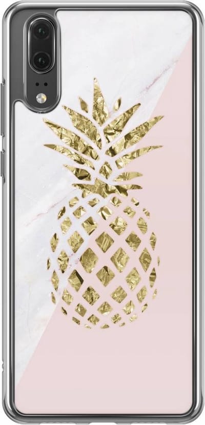 Casimoda® hoesje - Geschikt voor Huawei P20 - Ananas - Siliconen/TPU - Soft Case - Grijs - Ananas