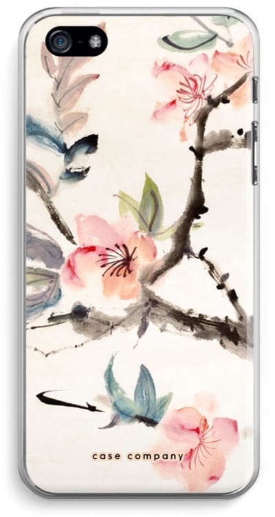 Case Company® - Hoesje geschikt voor iPhone 5 / 5S / SE (2016) hoesje - Japanse bloemen - Soft Cover Telefoonhoesje - Bescherming aan alle Kanten en Schermrand