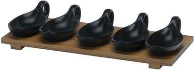 BRICARD 7912 SCHAALTJES SET | ZWART - BAMBOO 6-DELIG
