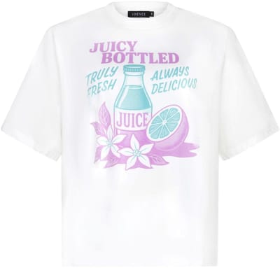Ydence T-shirt Juicy Bottle Tops & T-shirts Dames - Shirt - Wit - Maat XS