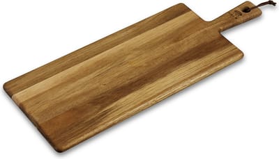 HOLM Serveerplank met Handvat – Houten Snij- en Borrelplank voor Tapas, Kaas & Antipasti – Acaciahout – FSC Gecertificeerd – 55 x 20 x 1,5 cm – Hout