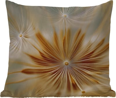 Tuinkussen - Paardenbloem - Beige - Abstract - Modern - Natuur - 40x40 cm - Weerbestendig