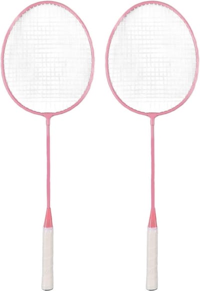 Badminton Set voor Beginners - 2 Stalen Rackets, 3 Shuttles, Emmer en Tas - Ideaal voor Training en Recreatief Spel