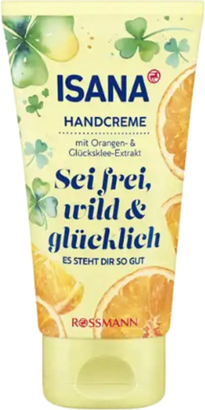 ISANA Handcrème Wees vrij, wild & gelukkig | 1x 75ml - Sinaasappelextract & Klaverextract | Limited edition 2025
