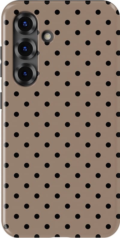 Polka Dots Hoesje Samsung Galaxy S25 FE | Geschikt Voor Mag | Stippen Design Backcover Samsung Galaxy S25 FE Cacoa Noir