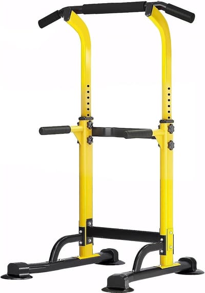 SogesPower Power Tower Dip Station Pull Up Bar voor Home Gym Verstelbare Hoogte Krachttraining Workout Apparatuur