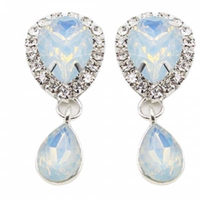 Clip Oorbellen-Lang-Multi-Strass-Kunststof- geen gaatje- Charme Bijoux