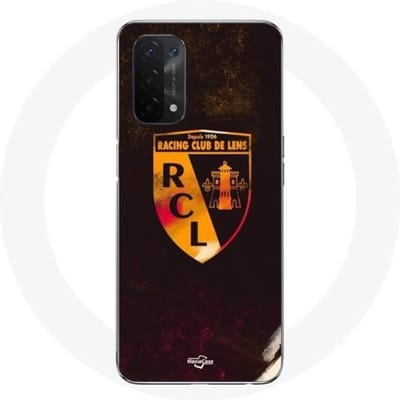 Oppo A54 5G case rcl lens oranje zwarte achtergrond