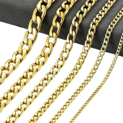 Aramat Jewels | Halskettingen | RVS Gourmet Ketting Goudkleurig staal | 3mm / 45cm |45cm | | Staal | Volwassenen | Verkleurd niet