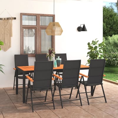 vidaXL - 7-delige - Tuinset - zwart - en - bruin