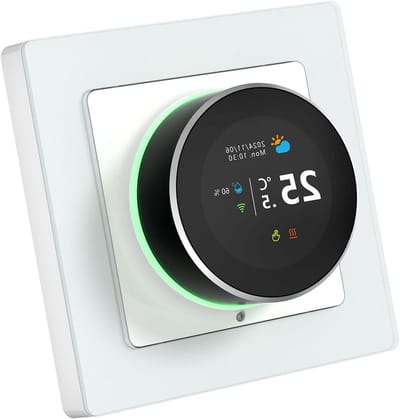 Slimme Thermostaat - Digitale Regelaar - Thuisverwarming Instellen - Spraakbediening Ondersteund - 5-45°C Bereik - Zwart