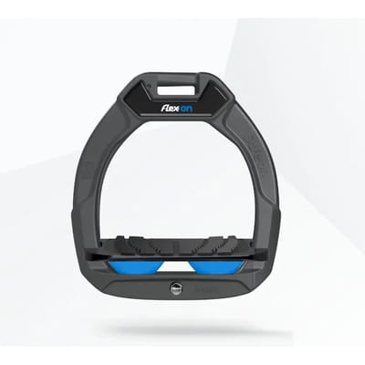 Veiligheidspaar voor paardrijden Ingekant Grip Antraciet/Zwart/Blauw kind Flex-On Safe-On