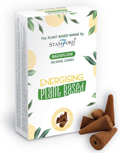 Backflow Wierook kegels - Energie Gevend - 12 Stuks - Plantaardig - Vegan - Energising - Plant Based - Incense Cones - Waterval Wierook