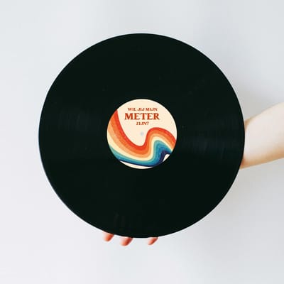 Vinylplaat - Lp - Vinyl plaat - Muziek cadeau - Meter vragen - Wil jij mijn meter zijn - Meter vragen cadeau - Retro design