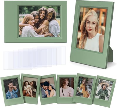 Fotoalbum voor 3" Fujifilm Instax Mini Film - Set van 8 Lijsten voor Instax Mini 12 11 9 8 7s 99 90 40 50 EVO - Groene Kleur, Perfect voor Herinneringen en Decoratie