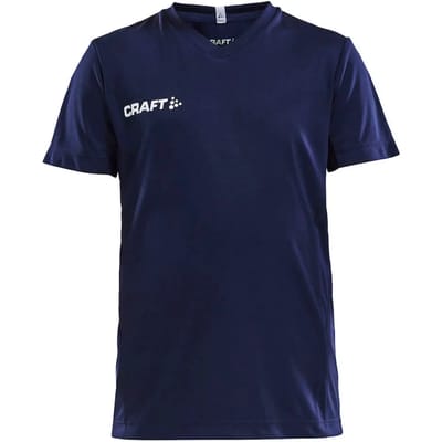 Craft Squad Jersey Solid SS Shirt Junior  Sportshirt - Maat 134  - Unisex - blauw/wit Maat 134/140