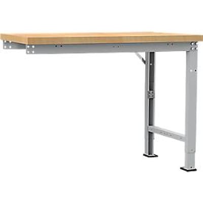 Manuflex aanbouw-werkbank Profi speciaal, tafelblad multiplex, 1250 x 700 mm, aluminium zilver