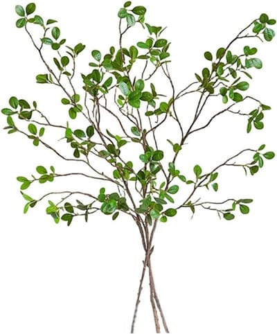 3 Stuks Groene Ficus Nep Takken 68cm - Kunstplanten voor Vaasje, Tuin en Thuisdecoratie