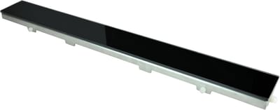 Wiesbaden glasrooster voor douchegoot 50 x 7 cm glanzend zwart